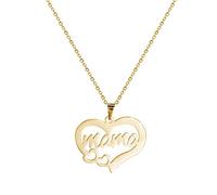 Delicata collana di perle da donna - oro argento cuore amore ti amo mamma regalo per compleanno e festa della mamma, 1, Metallo, Non pietra preziosa