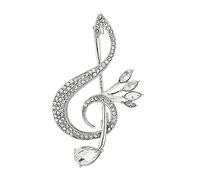 Delicata nota musicale Spilla Strass Cristallo G clef Spille Musicali Sciarpa Giacche Vestito Spose Corpetto Spille per Donne Ragazze Uomini Musicista Bouquet Gioielli Regali