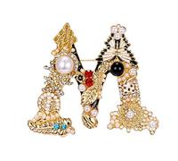 Delicata perla per strass lettere inglesi spilla cristallo risvolto pin abbigliamento acccs per matrimonio Propos zaino, Misura unica, come descritto