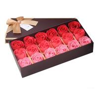 Delicata scatola di sapone con 18 rose, perfetta per migliorare l'atmosfera nei giorni speciali (rosso)