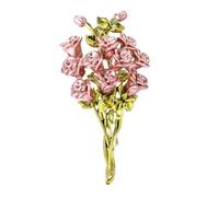 Delicata spilla a forma di bouquet di rose in lega, per donne alla moda al lavoro o nel tempo libero, Metallo