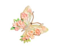 Delicata spilla a forma di farfalla in lega con strass, accessorio alla moda per abiti, cappotti e giacche, accessori di abbigliamento, versatile spilla retrò da donna, Misura unica, come descritto