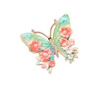 Delicata spilla a forma di farfalla in lega con strass, accessorio alla moda per abiti, cappotti e giacche, accessori di abbigliamento, versatile spilla retrò da donna, Misura unica, come descritto