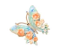Delicata spilla a forma di farfalla in lega con strass, accessorio alla moda per abiti, cappotti e giacche, accessori di abbigliamento, versatile spilla retrò da donna, Misura unica, come descritto