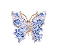 Delicata spilla a forma di farfalla in lega con strass, accessorio alla moda per abiti, cappotti e giacche, accessori di abbigliamento retrò a forma di farfalla, One Size, come descritto