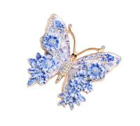 Delicata spilla a forma di farfalla in lega con strass, accessorio alla moda per abiti, cappotti e giacche, accessori di abbigliamento, versatile spilla retrò da donna, Misura unica, come descritto