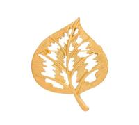 Delicata spilla a forma di foglia dorata, in lega, portatile, per un uso prolungato, comoda ed elegante, con chiusura sicura