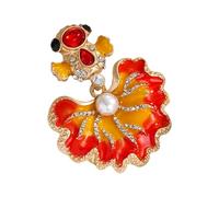 Delicata spilla a forma di pesce che simboleggia buona fortuna, robusta base in metallo, ideale da indossare tutti i giorni o come accessorio per pesci portafortuna, Misura unica, come descritto