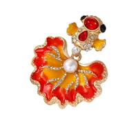 Delicata spilla a forma di pesce che simboleggia la buona fortuna, robusta base in metallo, ideale da indossare tutti i giorni o da regalare, Misura unica, come descritto