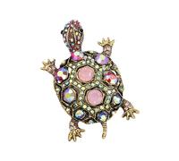 Delicata spilla a forma di tartarughe con strass, gioiello da donna alla moda, vintage, adatta per dare fascino a ogni occasione. Accessori per il tempo libero da donna, Taglia unica, come descritto