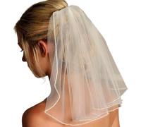 Delicata Tenda Da Sposa Corta In Copricapo Scintillante Comoda Rete Per Aggiunta Eventi All'aperto Tenda Corta Scintillante Per La Sposa