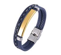 Delicate Bangle Charm Bracelet Multi-Layered Men's Bracelet Bracelet Stainless Steel with Safety Clasp Length 20.5 cm Couple Gift, Faux, Without Zirconia