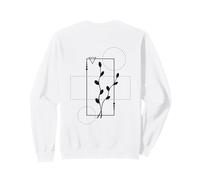 Delicate Botanical Fine Line Art Backprint Felpa