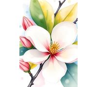 Delicate Dogwood: Watercolor Art | Dogwood Flowers | Journal or Notebook for School, College, Work or Play | Bullet Style