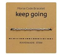 Delicate perle non rinunciano mai a braccialetto con codice morse, gioielli per voi, perle in argento Sterling su cordoncino di seta, per donne, uomini, ragazze, ragazzi, misura unica, Metallo