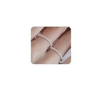 Delicati anelli di perle da donna, set di anelli elastici impilabili a strati, semplici anelli vintage a strati per nocche estetiche accessori per gioielli, Perle finte, Nessuna pietra preziosa
