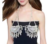 Delicati Gioielli A Catena Del Reggiseno In Lega Per Donne Abs Pearls Nappel Della Catena Corporeo Festival Elegante Festa Accessorio Set Abs Pearls Body Jewelry