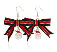 Delicati orecchini a forma di anello di Natale, orecchini a goccia, in lega regalo per ragazze, donne, vacanze, gocce, Taglia unica, come descritto