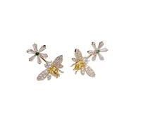 Delicati Orecchini a Forma di Ape a Forma di Fiore per Le Donne Accessori in Stile Coreano con zirconi cubici Lucidi pavimentati pieni Gioielli Carini Clever And Attractive
