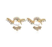 Delicati orecchini a forma di uccellino con perle colorate per strass esagerati colibrì orecchini per donne ebrei da festa femminile