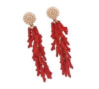 Delicati orecchini a goccia con perle ispirate al corallo, struttura leggera in resina per tutti i giorni, eleganti gioielli ispirati
