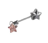 Delicati orecchini a perno a forma di bacchetta con stella e zirconi scintillanti, ideali come regalo per gli amanti della pelle sensibile, sicuri, Misura unica, come descritto, come descritto