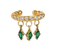 Delicati orecchini a polsino placcati in oro per le donne, non penetranti, ipoallergenici, non si ossidano, clip su cartilagine, orecchini finti set di gioielli alla moda