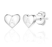 Delicati orecchini in argento con ciondolo a forma di cuore, con lettera A, ipoallergenici, per donne, ragazze, mamma, figlia, sorelle, amici, amanti, compleanni, feste di Natale, gioielli in argento