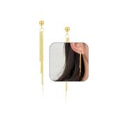 Delicati orecchini pendenti a clip con nappa per le donne lunghi oro argento clip-on non forato pendenti scintillanti lampadario catena orecchino pendenti gioielli da sposa, Large, Lega di acciaio