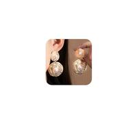 Delicati orecchini pendenti con perle a spirale in oro per le donne alla moda grosse rotonde finte orecchini alla moda vintage lunghi gioielli pendenti regali, Large, Zinco, Nessuna pietra preziosa