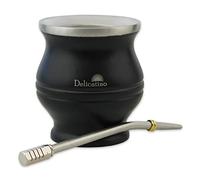DELICATINO Mate KIT - Kit per mate tazza nera + Bombilla HEXAGONAL 17 cm