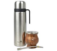 DELICATINO Set Mate in acciaio inox, argento/marrone