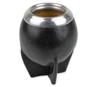 Delicatino - Tazza Torpedo in zucca rivestita in pelle, 200 - 250 ml, set di tazze di zucca, tazza di zucca, tè Yerba mate, tè di zucca, bombbilla non inclusa