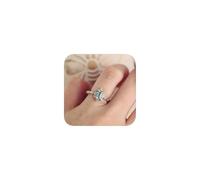 Delicato anello di cristallo blu per le donne gioielli alla moda in argento 925 placcato semplice quadrato anello di fidanzamento Eternity gemma anello donna gioielli moda taglia 8 #