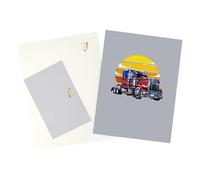 Delicato biglietto pop-up raffigurante un camion classico dettagliato di carta di saluto caratteristica un camion classico carta facile da usare