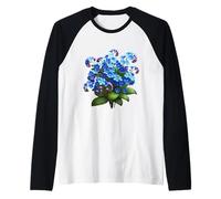Delicato Bouquet Floreale Blu Non Ti scordar di Me Forme Mania Maglia con Maniche Raglan
