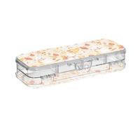 Delicato cartone animato orsetto dorato design natalizio matite scatola trasparente doppio piano scatole dure penne caso per la scuola con coperchio a scatto