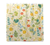 Delicato cartone animato vegetale giallo decorativo panno impermeabile vasca tende per bagno con gancio panno in poliestere lavabile grande tenda fodera per vasca da bagno cortinas para ba?o elegantes