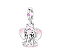 Delicato ciondolo piccolo elefante, ciondolo per braccialetto, compatibile con collana braccialetto Pandora