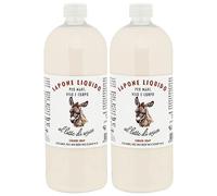 Delicato D'Asina Sapone Liquido, Flacone Ricarica 1000ml, 2 Confezioni | Certificato AIAB, A Base di Latte D'Asina, Per Uso Frequente, Senza Irritazione