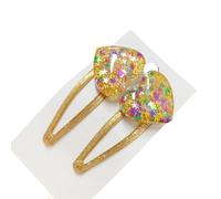 Delicato fermaglio per capelli glitterato alla moda a forma di cuore adorabile ornamento per capelli a forma di stella fermagli per capelli strumento ornamenti