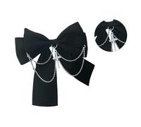 Delicato fiocco gotico Y2K Clip laterale fiocco capelli clip con catene Dolce ragazze croce Bow Dark Balletcore ragazze fermagli per capelli