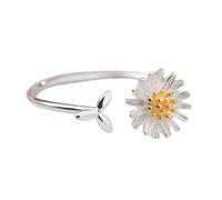 Delicato fiore aperto anelli per le donne gioielli moda disegni regolabili con materiali in ottone robusto artigianato elegante accessorio da donna