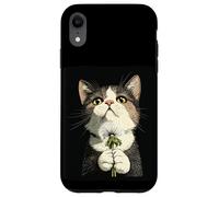 Delicato gatto con tarassaco nelle zampe per un'atmosfera da sogno Custodia per iPhone XR