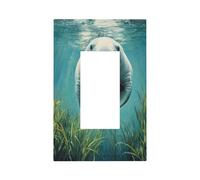 Delicato Manatee Interruttore Luce Galleggiante Piastra da Parete Frontale Copertura Singolo Rocker 1 Gang Decoratore Presa Coperture per Casa Cucina Camera Bagno Decor