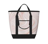 Delicato marmo rosa con imitazione oro rosa,Borsa porta pranzo grande capacità isolata per donne e uomini, lavoro, picnic, viaggi