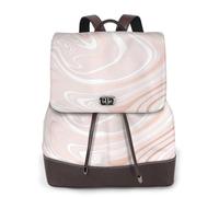 Delicato marmo rosa con imitazione oro rosa,Zaino da donna, impermeabile, leggero, in pelle PU, alla moda, da viaggio