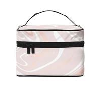 Delicato marmo rosa di marmo, borsa da viaggio per il trucco da donna, grande organizer per cosmetici