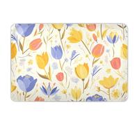 Delicato motivo floreale in stile cartone animato dai colori vivaci, morbido e assorbente, a prova di perdite, ad asciugatura rapida, per bambini, 132,1 x 86,4 cm (lunghezza x larghezza), almohadilla