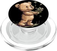Delicato orsacchiotto con dente di leone per un momento di pace PopSockets PopGrip per MagSafe